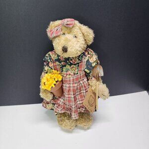 Vintage Miss Elle's Collection Bear Plush Flower Pot & Shovel 10'' Soft Toy
